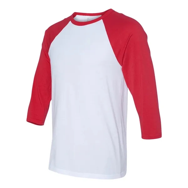 Unisex three-quarter sleeve baseball T-shirt with a retail fit, side seams,... from ASI 84358 S&S Activewear