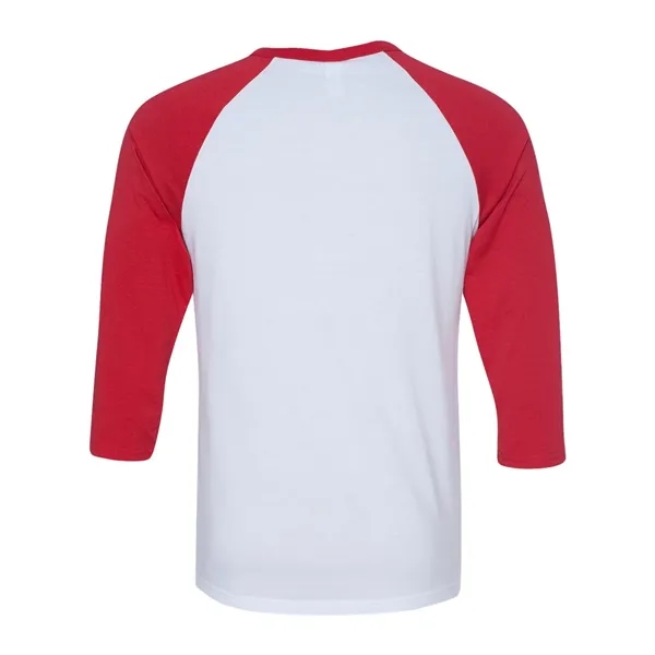 Unisex three-quarter sleeve baseball T-shirt with a retail fit, side seams,... from ASI 84358 S&S Activewear