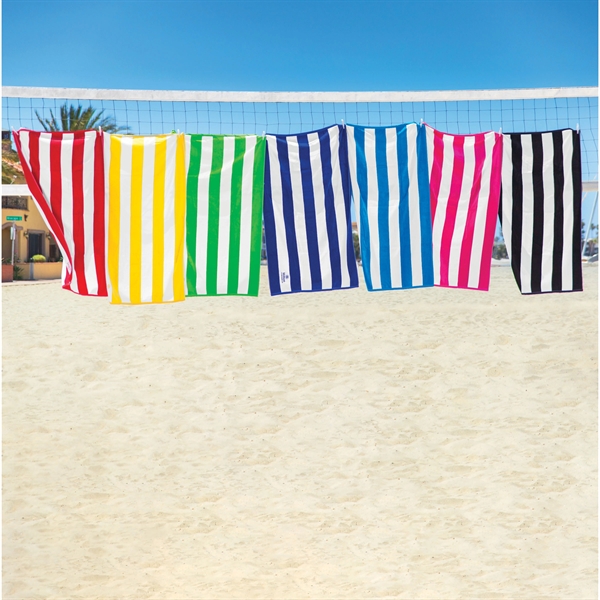 35" x 60" cabana stripe cotton terry velour beach towel with... from ASI 90913 Terry Town
