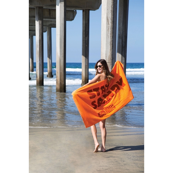 30" x 60" premium colored cotton velour beach towel.... from ASI 90913 Terry Town