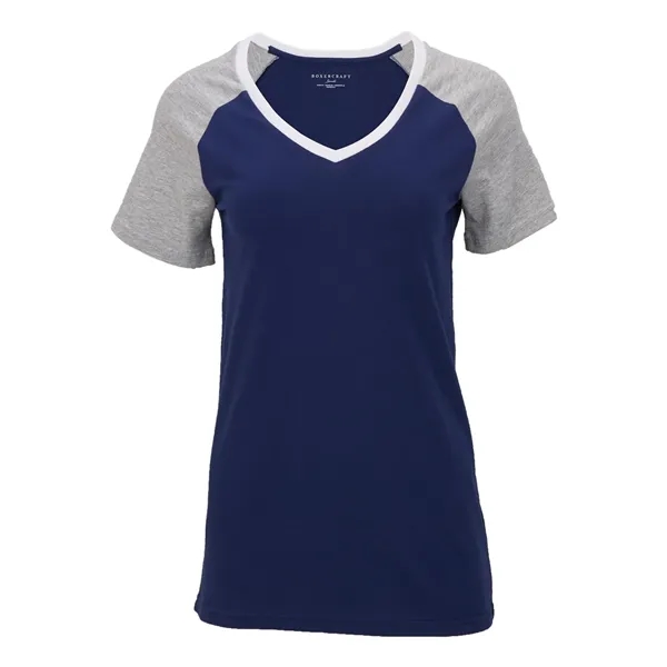 Boxercraft Women's Colorblocked V-Neck T-Shirt... from ASI 84358 S&S Activewear