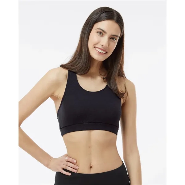 Women's Support Your Team sports bra with covered elastic banded bottom.... from ASI 84358 S&S Activewear
