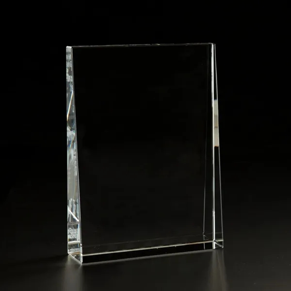 8" x 6" x 1.75" wedge shaped 3D crystal award.... from ASI 68507 The Magnet Group / Benchmark Crystal & Clocks