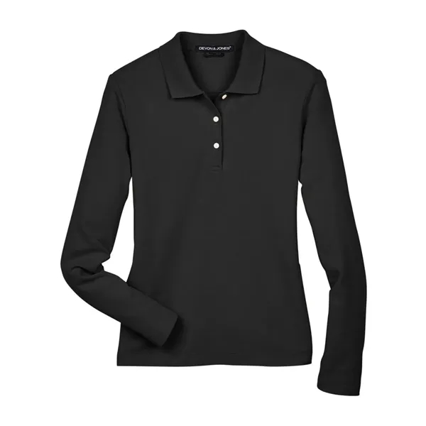 DJ Classic Women's Pima Pique Long Sleeve Polo... from ASI 84358 S&S Activewear