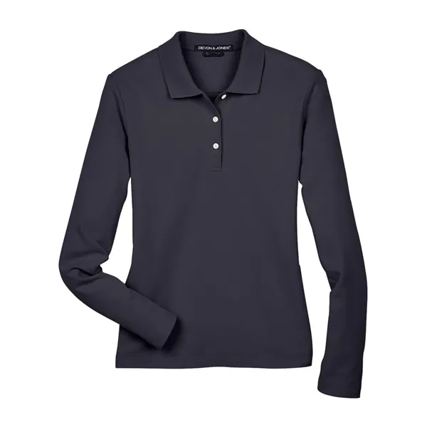 DJ Classic Women's Pima Pique Long Sleeve Polo... from ASI 84358 S&S Activewear