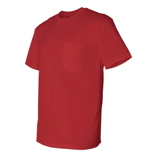 Cotton / polyester T-shirt with a pocket and moisture-wicking properties.... from ASI 84358 S&S Activewear