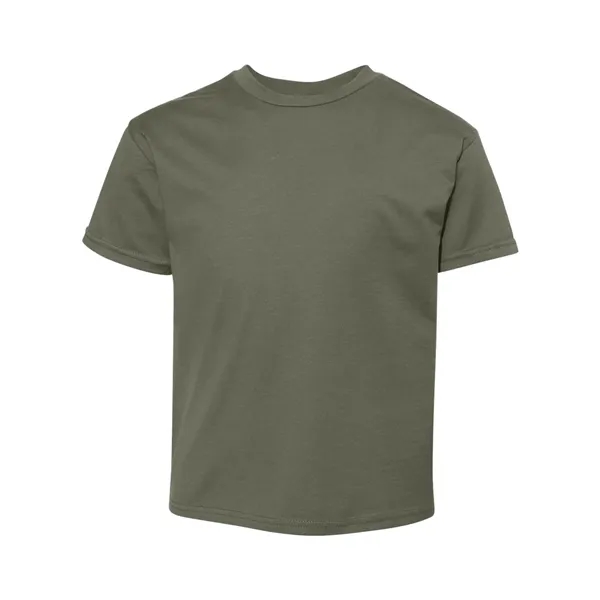 Hanes youth T-shirt with double-needle stitching and shoulder-to-shoulder tape.... from ASI 84358 S&S Activewear