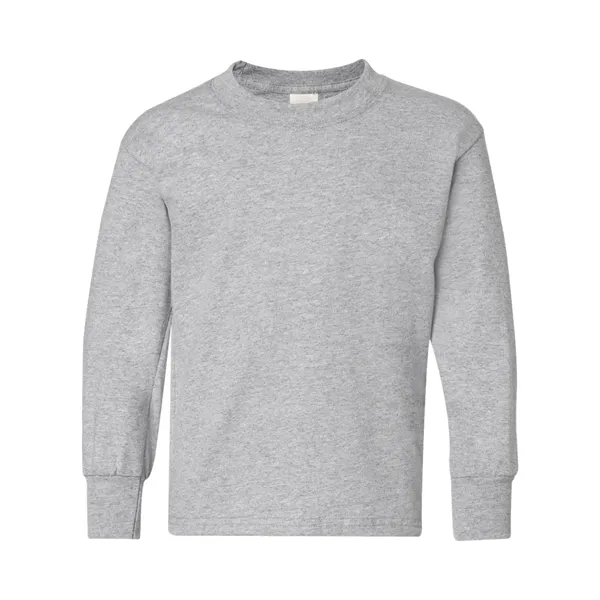 Long sleeve T-shirt for youth with lay flat collar, tag-free neck... from ASI 84358 S&S Activewear
