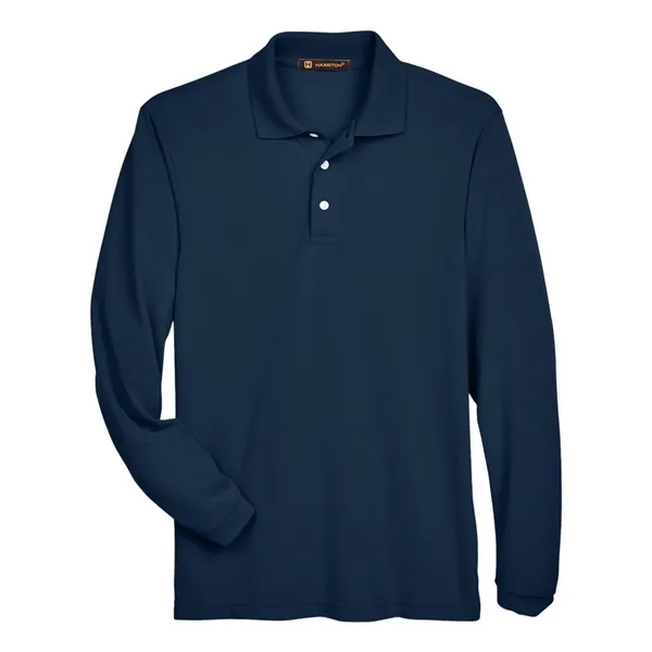 Harriton Easy Blend™ Long Sleeve Polo... from ASI 84358 S&S Activewear