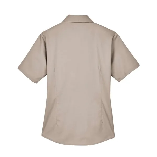 Harriton Women's Easy Blend™ Short-Sleeve Twill Shirt wit...... from ASI 84358 S&S Activewear