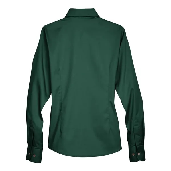 Harriton Women's Easy Blend™ Long-Sleeve Twill Shirt with...... from ASI 84358 S&S Activewear