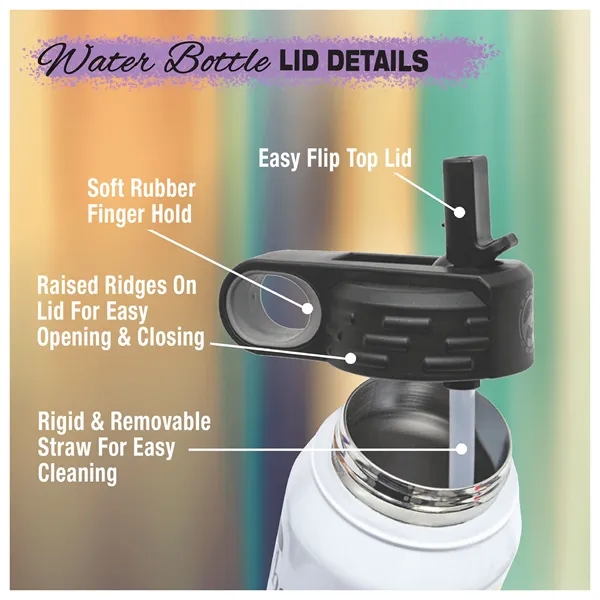 Polar Camel 32 ounce insulated stainless steel water bottle with rubber... from ASI 74601 Calico