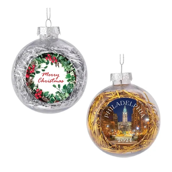 Round hanging tassle filled plastic ornament with sublimated front logo.... from ASI 76797 Pelican Graphics / Pelican Lures