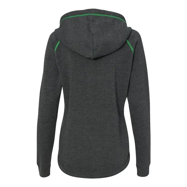 J. America Women's Half-Zip Triblend Hooded Pullover Sweatshirt, blank.... from ASI 84358 S&S Activewear
