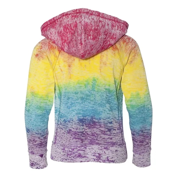 Rainbow-striped girls' V-notch sweatshirt knit gusset inserts and raglan sleeves with... from ASI 84358 S&S Activewear