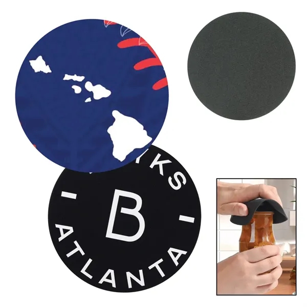 Thin rubber backed polyester jar opener with full color dye sublimation... from ASI 57655 STOPNGO Line