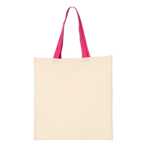 Q-Tees Cotton Economical Tote with Colored Handles... from ASI 84358 S&S Activewear