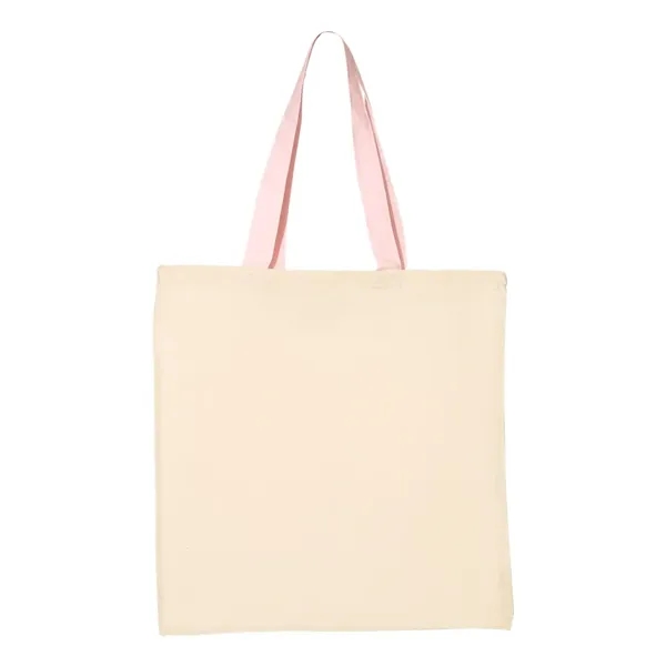 Q-Tees Cotton Economical Tote with Colored Handles... from ASI 84358 S&S Activewear