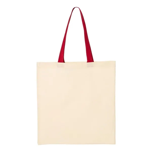 Q-Tees Cotton Economical Tote with Colored Handles... from ASI 84358 S&S Activewear