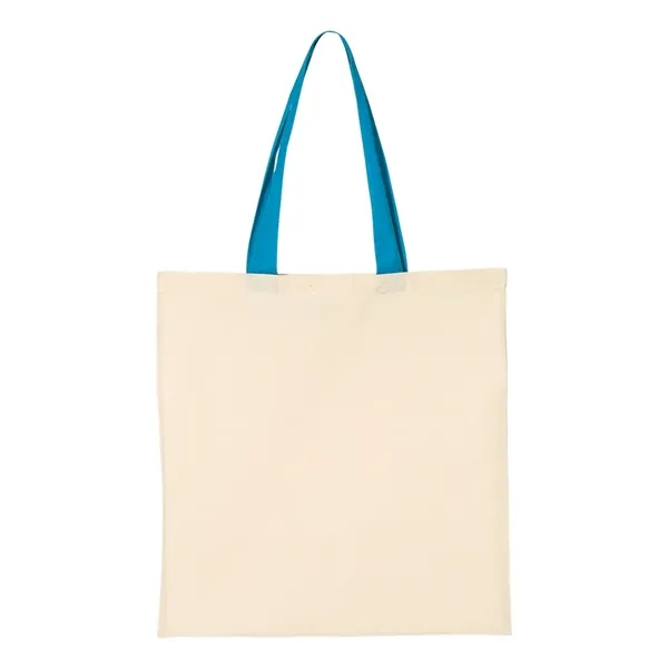 Q-Tees Cotton Economical Tote with Colored Handles... from ASI 84358 S&S Activewear
