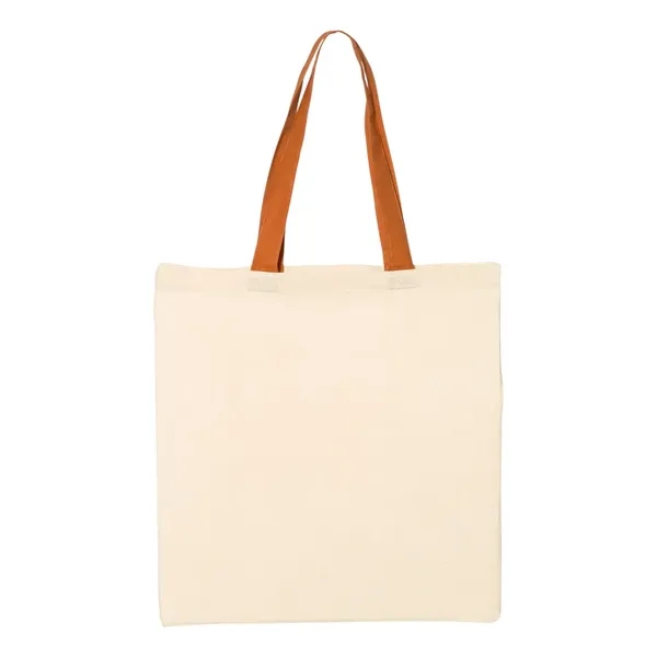 Q-Tees Cotton Economical Tote with Colored Handles... from ASI 84358 S&S Activewear