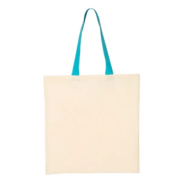 Q-Tees Cotton Economical Tote with Colored Handles... from ASI 84358 S&S Activewear