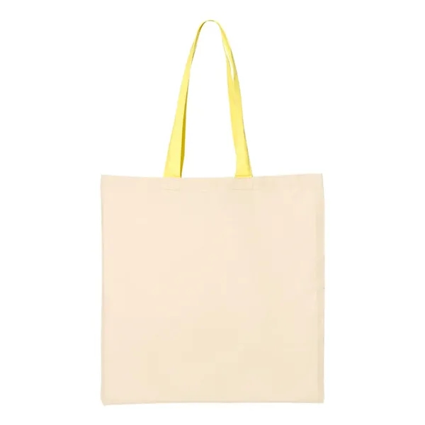 Q-Tees Cotton Economical Tote with Colored Handles... from ASI 84358 S&S Activewear