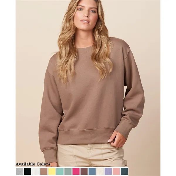 Relaxed boxy fleece crew for women with a smooth print-ready face,... from ASI 72657 Active Life Promo / Active Life