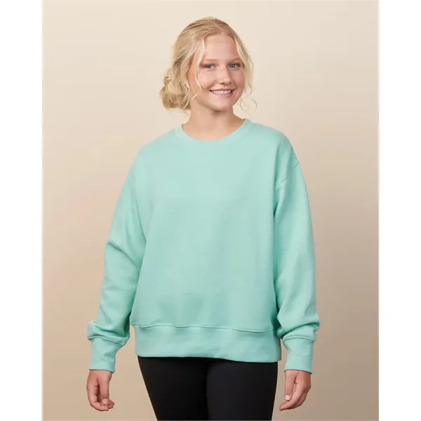Relaxed boxy fleece crew for women with a smooth print-ready face,... from ASI 72657 Active Life Promo / Active Life