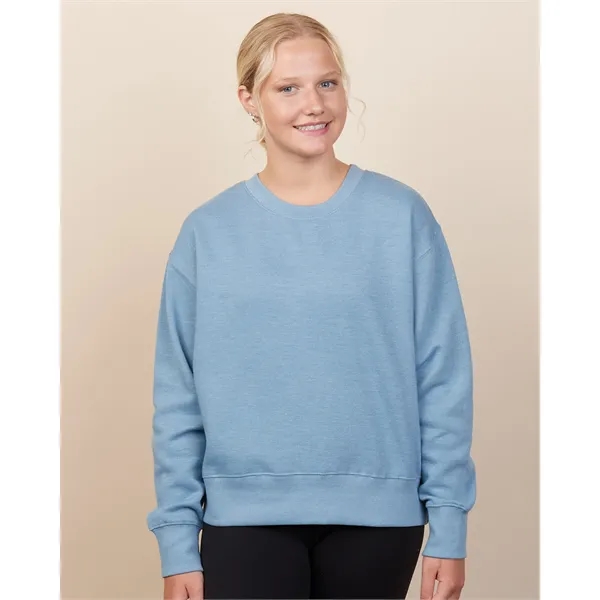 Relaxed boxy fleece crew for women with a smooth print-ready face,... from ASI 72657 Active Life Promo / Active Life