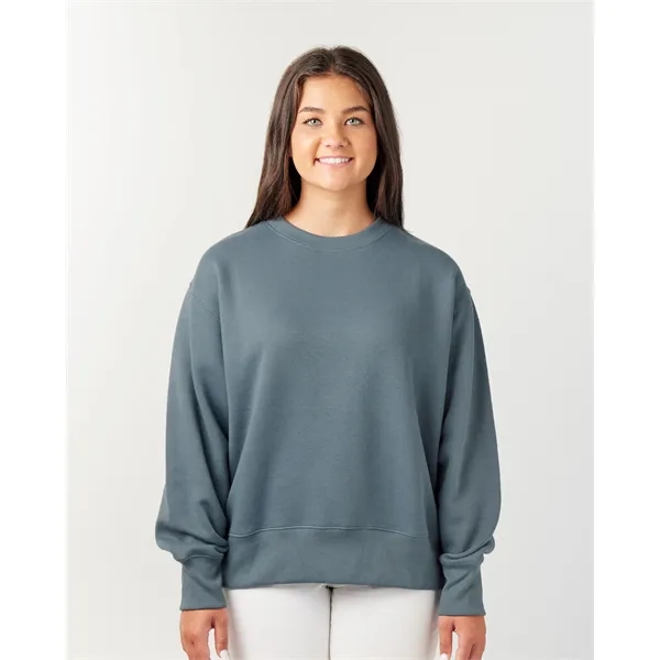 Relaxed boxy fleece crew for women with a smooth print-ready face,... from ASI 72657 Active Life Promo / Active Life