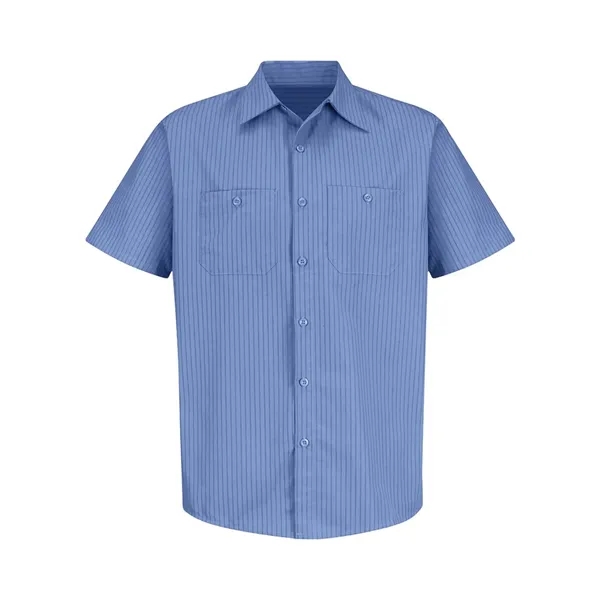 Striped short-sleeve work shirt with soil-release finish and front pockets.... from ASI 84358 S&S Activewear