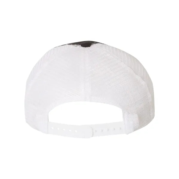 Washed trucker cap with a cotton front, mesh back, snapback closure,... from ASI 84358 S&S Activewear