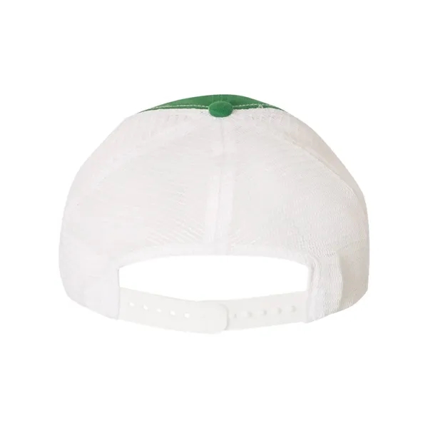 Washed trucker cap with a cotton front, mesh back, snapback closure,... from ASI 84358 S&S Activewear