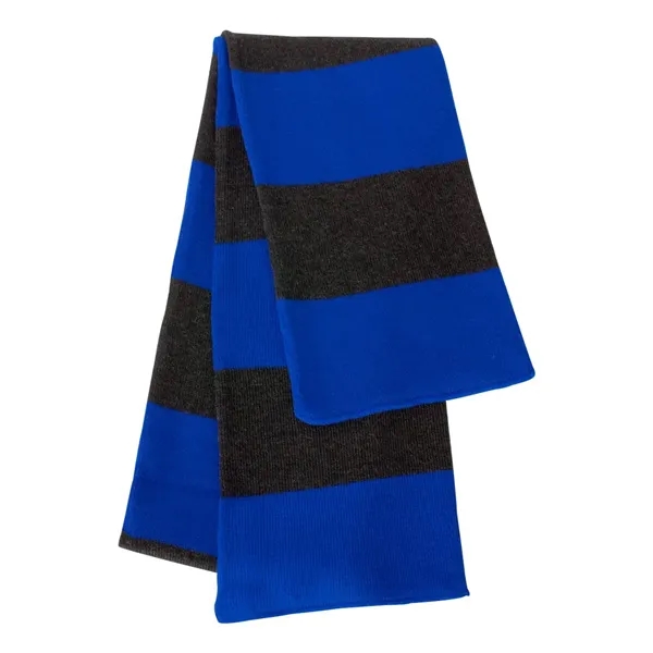 Acrylic rugby striped knit scarf. Blank product.... from ASI 84358 S&S Activewear