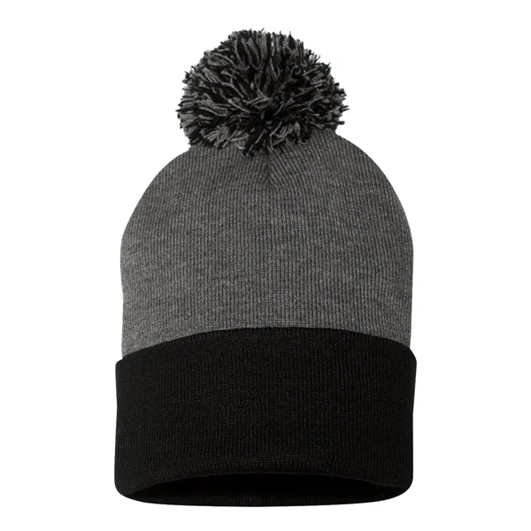 Knit cap with pom-pom on top, blank.... from ASI 84358 S&S Activewear
