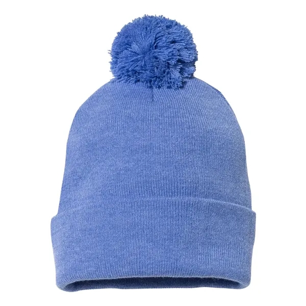 Knit cap with pom-pom on top, blank.... from ASI 84358 S&S Activewear
