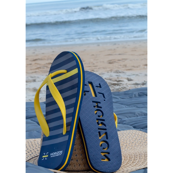 Flip flops made in China that feature a 55 mm PE/EVA... from ASI 73520 Neet Feet / Neet Feet