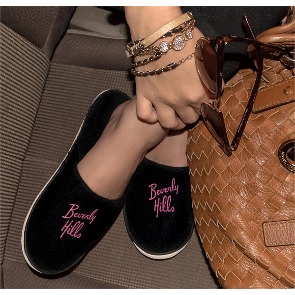 Plush velour fabric slippers with a 5 mm EVA sole in... from ASI 73520 Neet Feet / Neet Feet