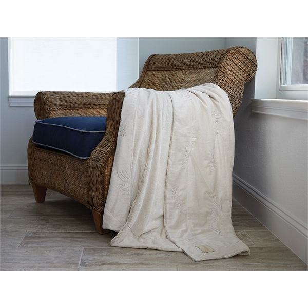 50" x 60" faux fur throw with "thank you" embroidered in... from ASI 73520 Neet Feet / Kanata Blanket