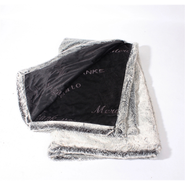 50" x 60" faux fur throw with "thank you" embroidered in... from ASI 73520 Neet Feet / Kanata Blanket