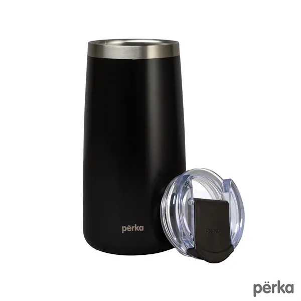 3.38" x 7.31" x 3.38" Perka® Erie 16-ounce double-wall stainless steel... from ASI 67866 Logomark/Valumark