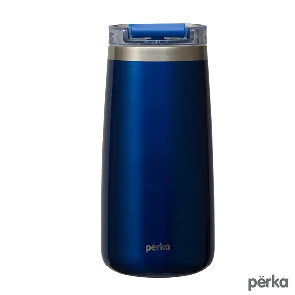 3.38" x 7.31" x 3.38" Perka® Erie 16-ounce double-wall stainless steel... from ASI 67866 Logomark/Valumark