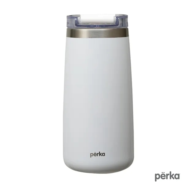 3.38" x 7.31" x 3.38" Perka® Erie 16-ounce double-wall stainless steel... from ASI 67866 Logomark/Valumark