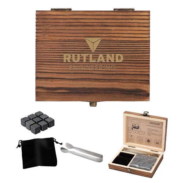 Savour 11-Piece Whiskey Stone Set... from ASI 67866 Logomark/Valumark