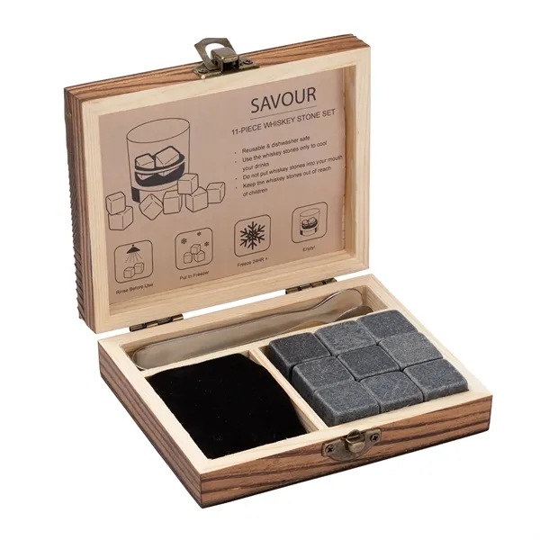 Savour 11-Piece Whiskey Stone Set... from ASI 67866 Logomark/Valumark