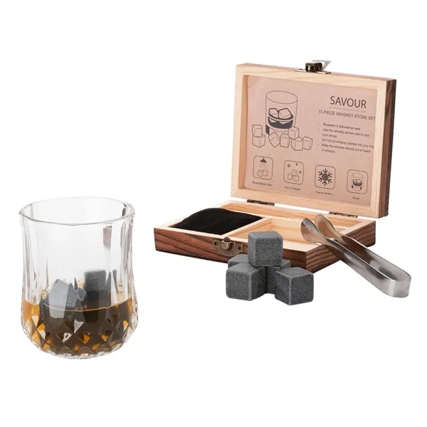 Savour 11-Piece Whiskey Stone Set... from ASI 67866 Logomark/Valumark