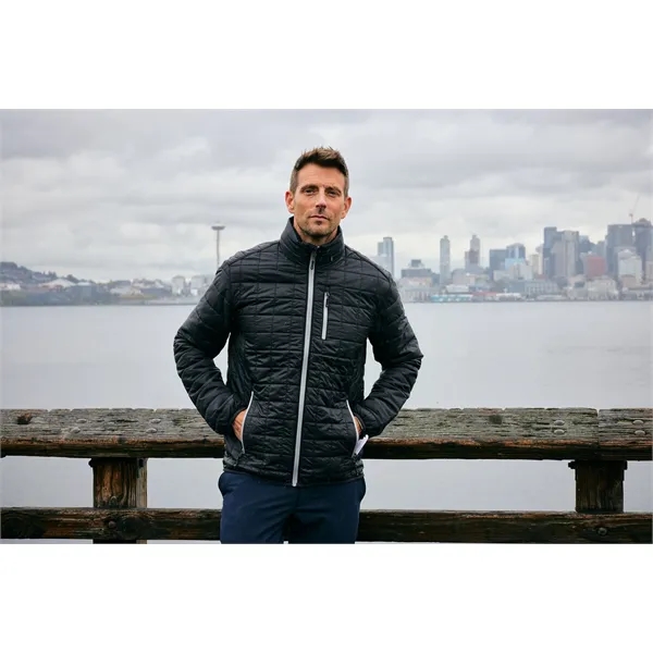 Men's puffer jacket with insulation, full-zip, hood, wind and water resistance,... from ASI 47965 Cutter & Buck