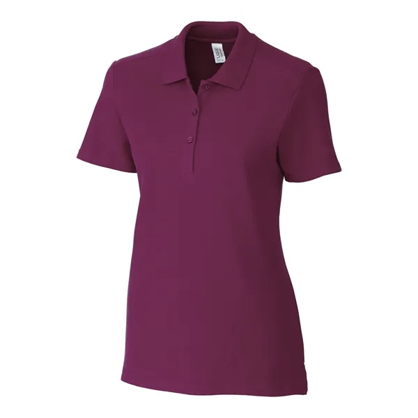 Women's polo with short sleeves, rib-knit collar, three-button placket, forward shoulders,... from ASI 47965 Cutter & Buck