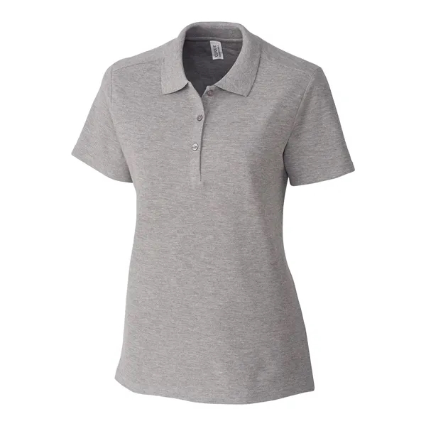 Women's polo with short sleeves, rib-knit collar, three-button placket, forward shoulders,... from ASI 47965 Cutter & Buck